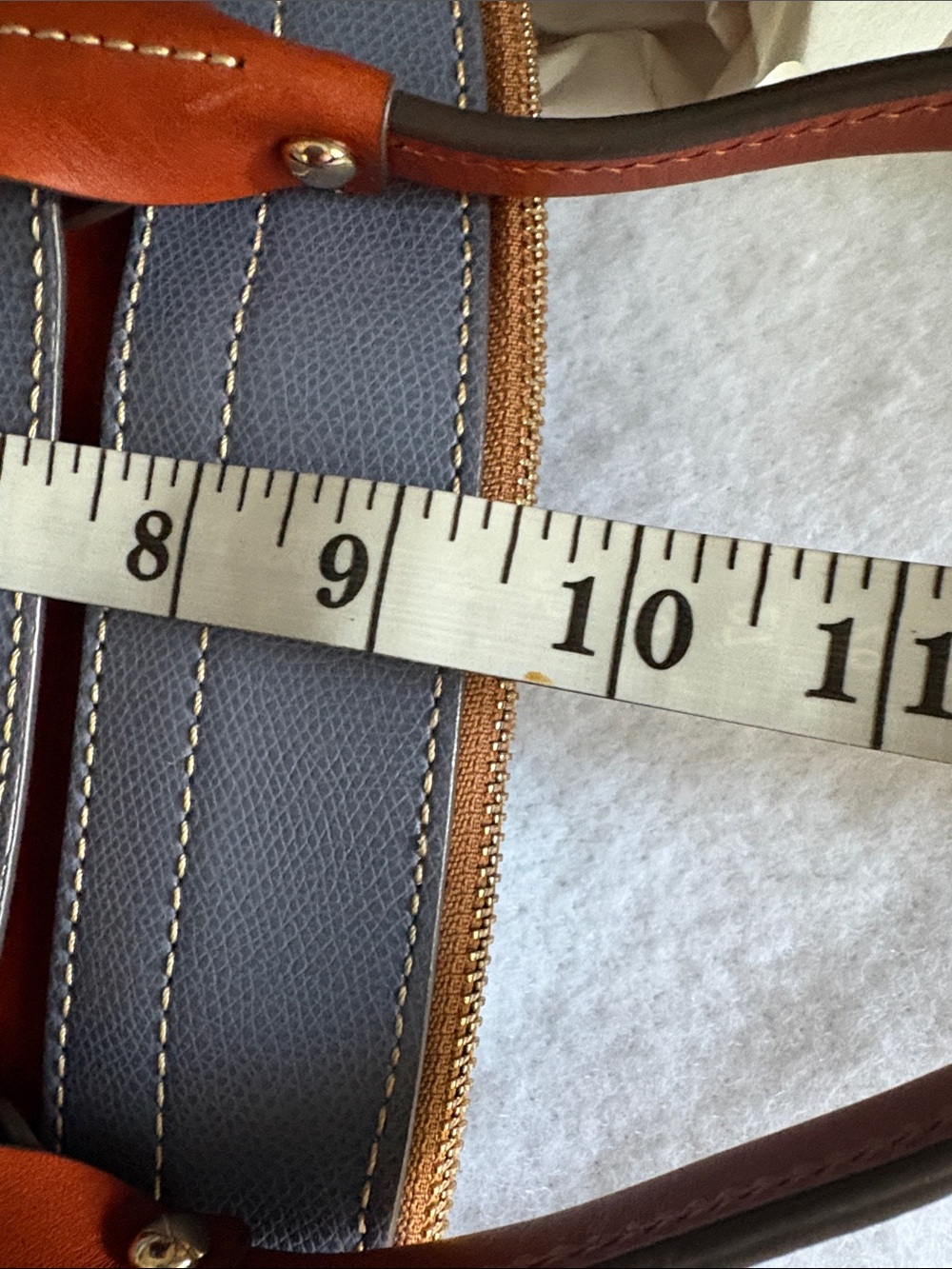 Dooney & Bourke Gray Satchel with Tan Trim - Picture 10 of 10